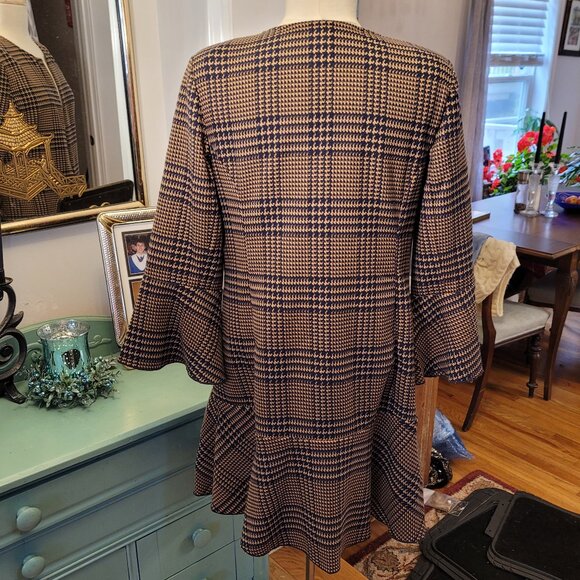 NWOT Cabi Plaid Flounce Jacket/Dress Tartan Longline - Picture 4 of 10